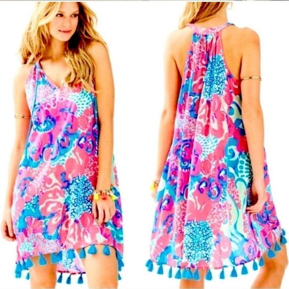 LILLY PULITZER Roxi Dress Coral Reef Print - Size XS - Picture 1 of 8